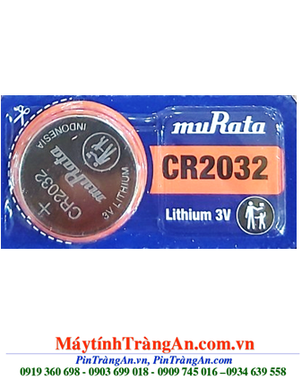 MuRata CR2032, Pin 3v lithium MuRata CR2032 (220mAh-3v) chính hãng _Xuất xứ Indonesia